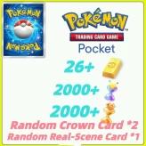 Global Server / Pokémon Gold Bricks*26 - Pack Opening Hourglass*2000- Challenge Hourglass*2000- -Real Scene Card*1+Random Crown Card *2/Android/