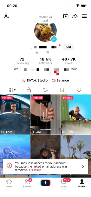 Instanly Delivery/Germany Monetized 18K Real Followers+400K Real Likes Account/ Creator Rewards Program Activated/ Live Stream/ Full Access