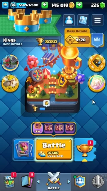 Lv 34|Trophy 8080|KTL 12|Limited Skin|Card 116| 1 Hero 5 EVO 4 Champ 20 Legendary 33 Epic 30 Rare 29 Common|Take Email(CR1502)