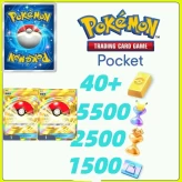 Global Server / - Pokémon Gold Bricks*40 - Pack Opening Hourglass*5500- Challenge Hourglass*2500- Store coupon*1500+Poké Ball*2+/Android/iOS int