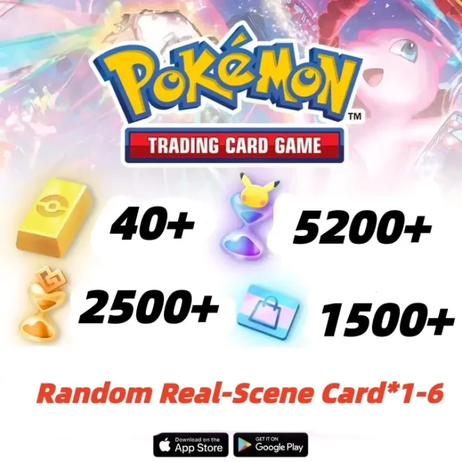 Global Server / Pokémon Gold Bricks*40 - Pack Opening Hourglass*5200- Challenge Hourglass*2500- -Real Scene Card*1-6/Android/iOS interoperabilit