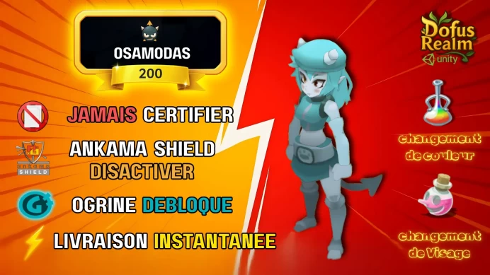 Osamodas Niveau 200 Brial • Jamais Certifié • Ultra Sécurisé