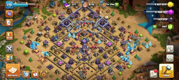 Full warranty-Secure account-Th 15 nearly max -level 210-8 skin map -13 skin hero-Equipment Epic 14-Magic Items-heroes 81/90/60/65/37 - Android