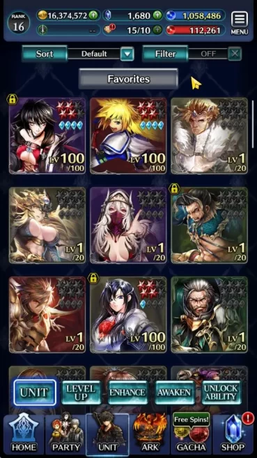 GLOBAL | Rank 16 | Stahn Aileron, Velvet Crowe, Kyle Knight of Pale Flame, Mia, etc|3 UR, 2 LR , 29 SSR ARK | CheckSS (LC1058)