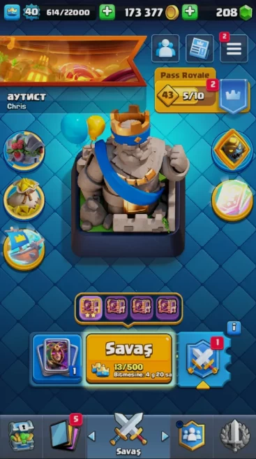 CLASH ROYALE | KING LEVEL 40 | 173K GOLD | TROPHIES 7589 | 120 CARD | 7 CHAMPION | 21 Legendary | TAKE MAIL