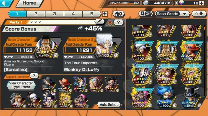 BR672-IOS+Android-4 Ex(Gear 5 v2 Boost 3+Kizaru Boost 33/52)+1.871 Fragment+Good Medal+Support 158%+Niji Max+EggNami Max+Amaraki v2+Issho+Koby