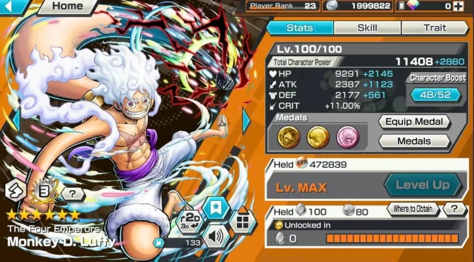 BR674-IOS+Android-5 Ex(Gear 5 v2 Boost 3+Lucci Boost 3+Roger v2+White Beard+Akainu)+Good Medal+Support 145%+Ulti Max+Cracker Max+Kid Max+Issho