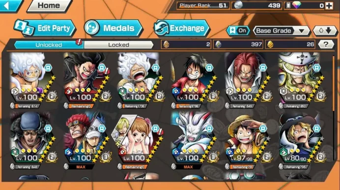 BR676-IOS+Android-Hyber 50+11 Ex(Kid Law Full Boost+Yamato Full Boost+Gear 5 v2+Shank v4)+Vip Medal+Support 172%+Many BF Max+Strong Account