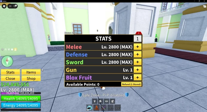 Blox Fruit|Lv 2800| Angel V4| 3 Myth WP (CDKatana,HScythe,SGuitar) + 3 Myth Fruits (Shadow,Gas,Gravity) +SharkmanKarate (RBL865)