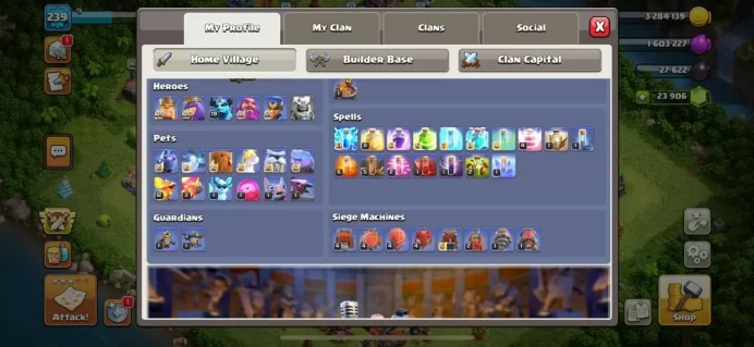 TH 18 MAX (24000 GEM) SUPER SAFE , FULL MEDALS & MAGIC , EPIC EQUIPMENT, HELPER MAX , BUILDERS MAX , (206)