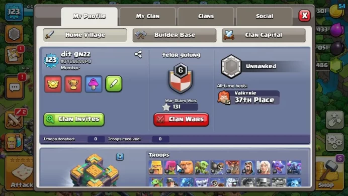 TH 14 - BH 8|LV 202|HH 8|BK 53,AQ 64,GW 44,MP 27,RC 25|486 Gems|CN ON|Protect OFF|TAKE MAIL(COC2010)