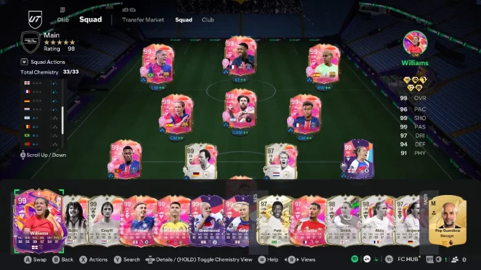 [Code 9386] ULTIMATE FC 25 ACCOUNT | 98 OVR | Full 99 Squad: CR7, Mbapp￩, Messi, Pel￩ & R9"