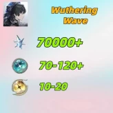 Europe///Astrite:70000+|Lustrous Tide:70-120|Radiant Tide:10-20|1-10 weapons|Microsoft Mailbox/Email|safe and stable|Wuthering Waves