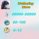 America///Astrite：48000+|Lustrous Tide：80-100|Radiant Tide：6-12|1-10 weapons|Microsoft Mailbox/Email|safe and stable|Wuthering Waves