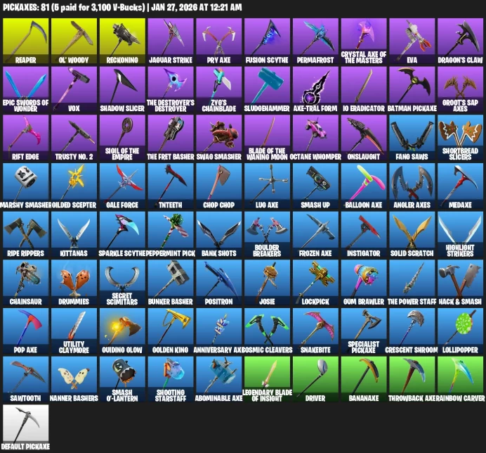 93 Skins + Ikonik + Travis Scott + The Reaper + Take The L + Glow