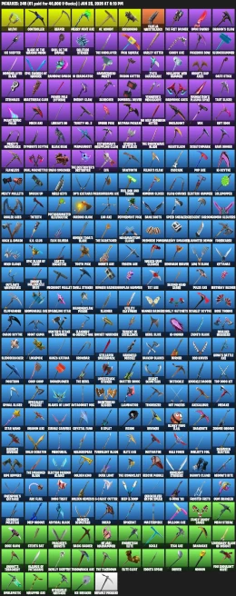 281 Skins | Blue Squire, Royale Knight, Travis Scott, Black Knight, Sparkle Specialist, The Reaper, OG Skull Trooper |