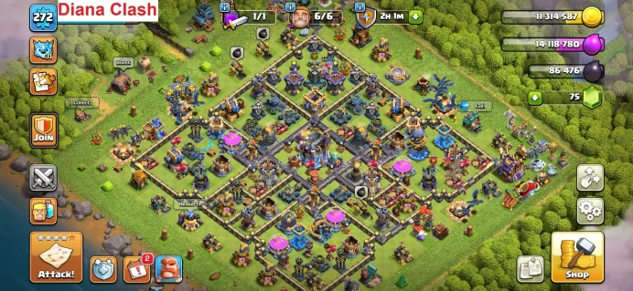TH18-XP272-(4 Max Heroes-78 Max Walls-1 Max Builder Apprentice-Free Name Change-1366 League Medals)-3 Max Epic Gear+5 Level 26 Epic Gear