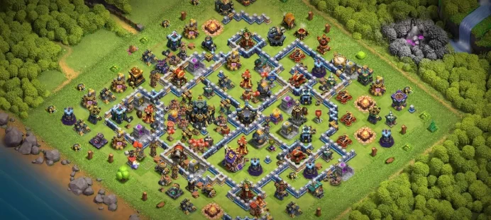 Th 17 Level 206 | Hero (53/85/37/22) | 0 Equipment Epic | 11 Magic Items | 7 Hero Skin | War Stars | 1740 Gems