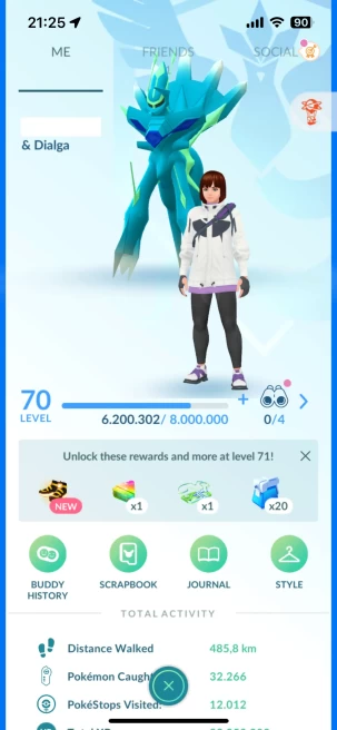 Level 70, 6 Legendary IV100, 24 Pokemon 3000CP+, 108 Shiny, 223 Legendary, 197 IV 100, 15 Shiny Legendary, 88 Shadow Legendary