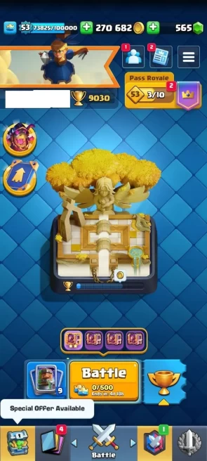 KT 14 Level 53 | 9030 Cup | 52 Max Card | 2 Elite Card | 71 Emotes | 565 Gems