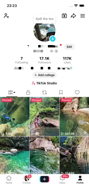 Instanly Delivery/ Monetized 17K Real Followers+110K Real Likes Account/ Creator Rewards Program Activated/ Live Stream/ Full Access