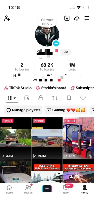Instanly Delivery/ Germany Monetized 68K Real Followers+1M Real Likes Account/ Creator Rewards Program Activated/ Live Stream/ Full Access