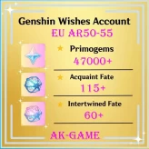 【EU】/ 47000+Primogems / 118+Acquaint Fate / 60+Intertwined Fate / Wish Reroll Account 4*10000 Primogems