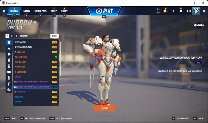 SAN FRANCISCO SHOCK AWAY 2018 / 4 Gold Weapons / Full Mail Access / see the picture / Please Read Description / MelissaC