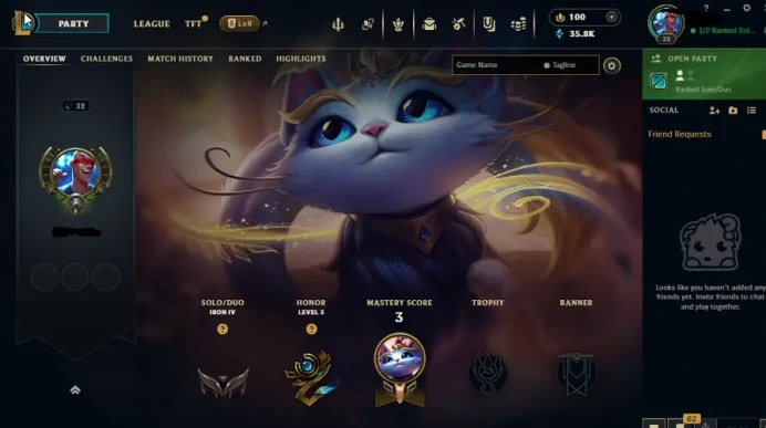 EUW - SAFE SEASON16 IRON 4 0LP | 35900 BE | PLACEMENTS DONE | 0W 17L | INSTANT DELIVERY | LOW MMR | UNVERIFIED EMAIL | IRON IV | #2881