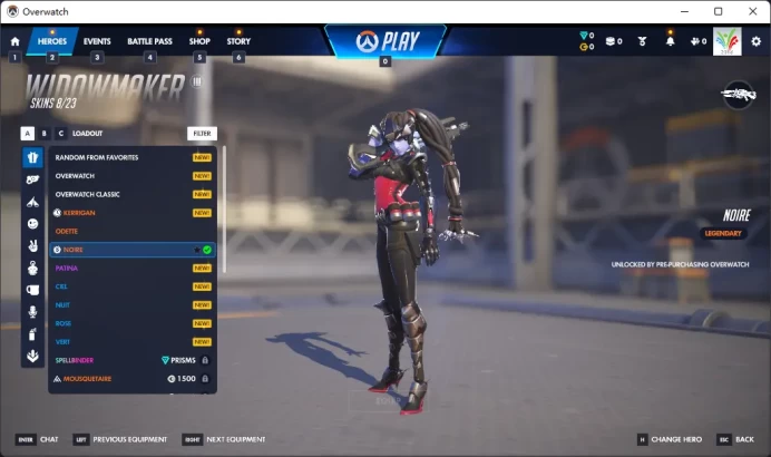 NOIRE / 5 Gold Weapons / Full Mail Access / see the picture / Please Read Description / RhondaWa