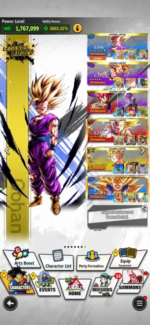 D907-IOS+Android-Good Team Universe+Team Gohan+29 Legends+Vip Equipment+SS2 Gohan+Gohan&Trunk+Android 17 12 Red Star+SS Gohan Zenkai+Goku Uis