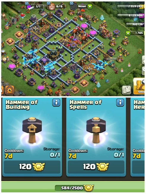 [Strong Heros]||Th17 Warrior Account||Heros:67-86-48-55-28||5 Epic Equipment||1705 Gems||584 Cwl Medals||6th Builders