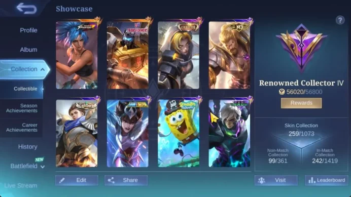 Hero 131|Skin 242|High Glory 57|KOF Karina,Transf Roger,SpogB Cyclops,LB Alucard,2 Venom,3 DT,Etc|TakeEmail|CheckSS(MLBB2034)