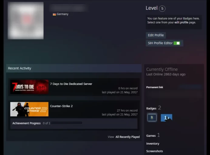 <<FACEIT>>_ 45 Days Warranty_ NO VAC _5Y, Loyalty Badge, Global Offensive Badge_27 hrs //