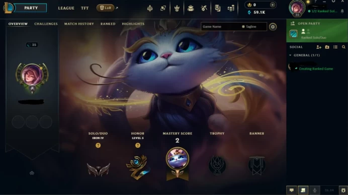 NA - SAFE SEASON16 IRON 4 0LP | 59100 BE | PLACEMENTS DONE | 0W 18L | INSTANT DELIVERY | LOW MMR | UNVERIFIED EMAIL | IRON IV | #2885