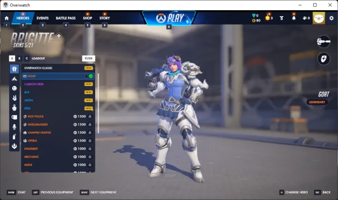 DOOMFIST / THUNDER / ZEN-NAKJI / ZENYATTA / OVERWATCH LEAGUE WHITE  / Full Mail Access / see the picture / Please Read Description SextonD