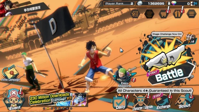 Global|4 EX| T5E St.Jaygarcia Saturn,T4E Marshall D.Teach,Gear 5 D.Luffy,Blackbeard Kuzan |Rank 2|Log Bandai|Check SS(OPBR1980)
