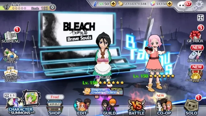 [GLOBAL]51K Orb|9th[Kenpachi+Ichigo],valentine26[Rukia+Yachiru],Renewed Byakuya,Etc|6K AccTicket|Klab ID(BBS2386)