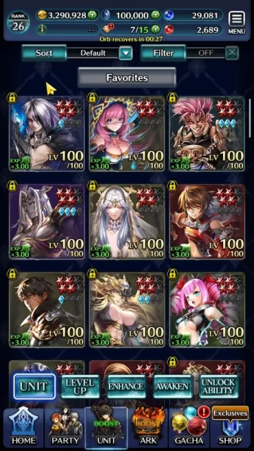 GLOBAL Rank26| 100k Crystal|Telestio God of ruin, SM Sera, Ascended Rolland + Full char top tier|2UR, 20SSR ARK|CheckSS (LC1064)