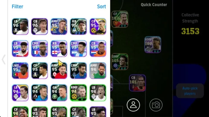 Mobile|Epic Legends(Frenc Puskas,Dirk Kuyt,El-Hadji)|Epic(Dimitar, Lothar, Oliver Khan)+(Neymar,Huijdsen,Doue)|TakeEmail(EF1350)