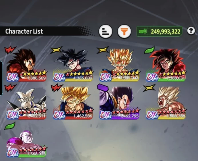 D942-IOS+Android-Good Account-9 UL(SS Goku+Frieza+SS4 Goku+SS4 Vegeta+Goku Uis+Super Vegito)+53 Legends+Vip Equipment+Many Good Team PVP+Strong