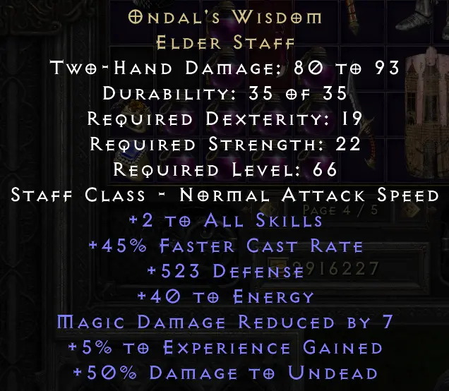[S13 Ladder Softcore] Ondal's Wisdom (+2 all skills) - FAST DELIVERY