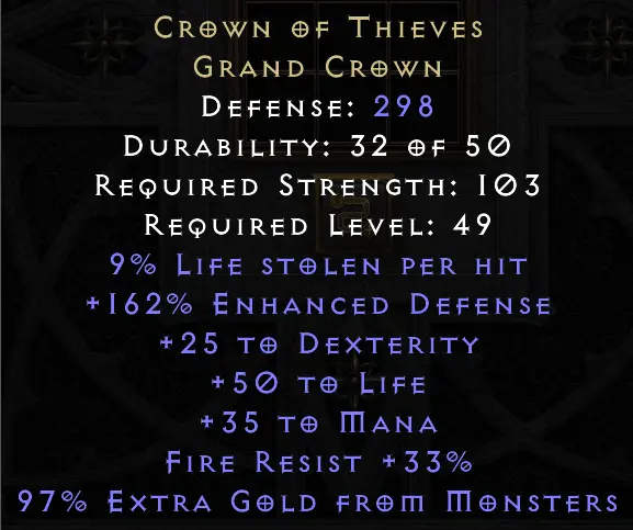 [S13 Ladder Softcore] Crown of Thieves (97%eg/9%ll) - INSTANT DELIVERY