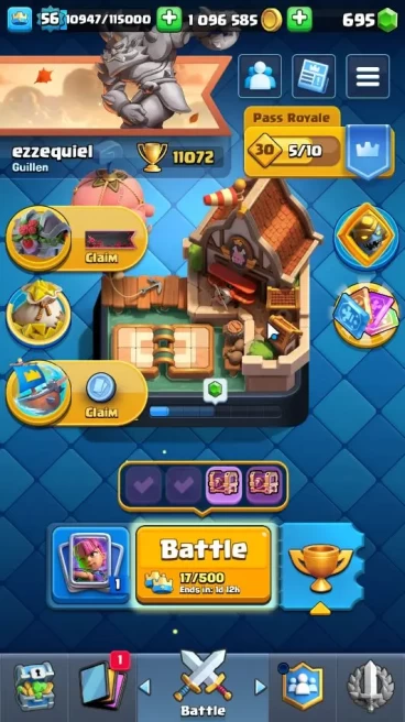 Lv 56|Trophy 11072|KTL 15|Limited Skin|Card 121|1 Hero 10 EVO 8 Champ 21 Legendary 33 Epic 29 Rare|2 MAX Card|TakeEmail(CR1528)