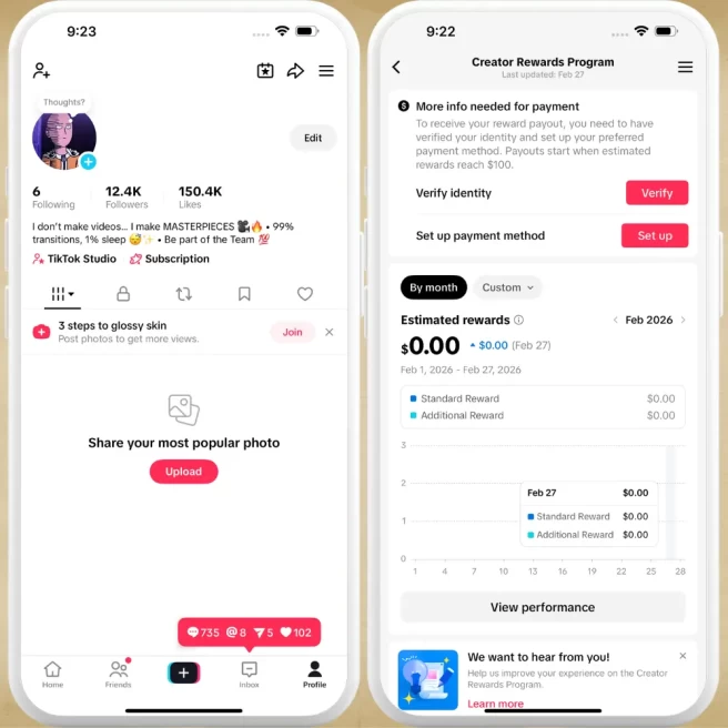 [FRANCE] Fully Monetized Creator Rewards Program Account – 12K Real Followers & 150K Likes | Instant Earnings, Full Access & Good Standing