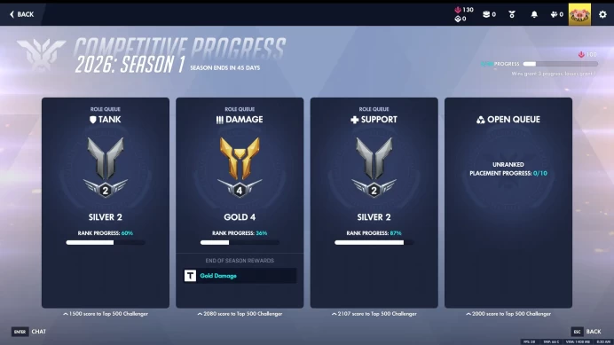 Silver Tank / Gold Dps / Silver Support / ( Handmade ) 20 Wins / Sms Verified / Full Access Instant Delivery