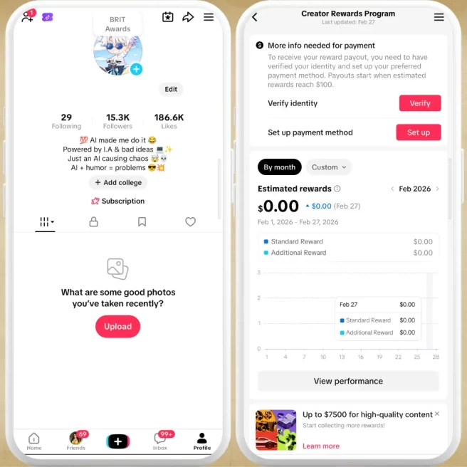 US Fully Monetized Creator Rewards Program Account – 15K Real Followers & 186K Likes | Instant Earnings, Full Access & Account in Good Standing