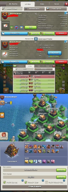 # CAPITAL HALL 9 # | Clan Level 16.8 | Name: Heaven Heart | Good Name | Wins 128 ,Losses 68 | Crystal 3