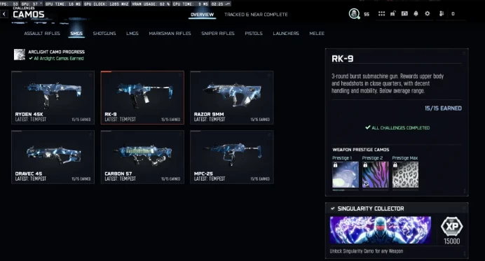  BO7  30x Singularity Camo  450+ Camos Level 55  30x Weapons Unlocked  Very Nuclear Nuke CC  10+ Operators  Full Access  Linkable to