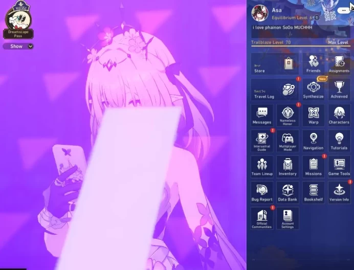 Asia|TL 70|Phainon Premium Team|16 Limited|[Yao Guang,Evernight]+Sign,Cyrene,TheDahlia,Feixiao,etc|Check SS|Take Mail (HSR5741)